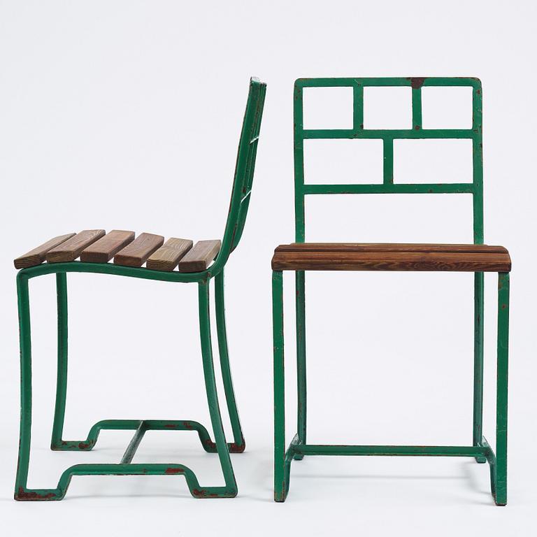 Carl Hörvik, a pair of garden chairs,  Sweden ca 1927-1929.
