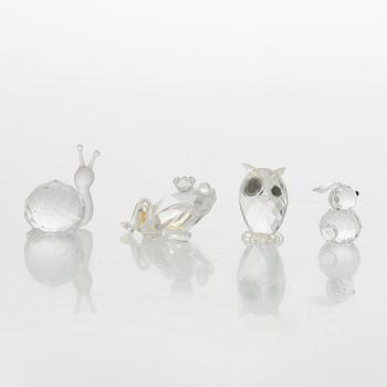 Swarovski, figuriineja, 8 kpl, lasia, 1900-luvun loppu.