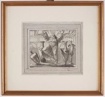 Carl August Ehrensvärd, "Goda gosse, glaset töm". Illustrations for drinking songs, 24.