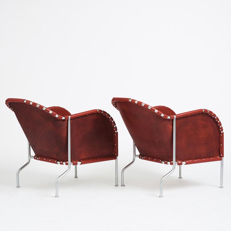 Mats Theselius, a pair of "Bruno" easy chairs, ed. 16/49 & 40/49, Källemo, Värnamo 1997.