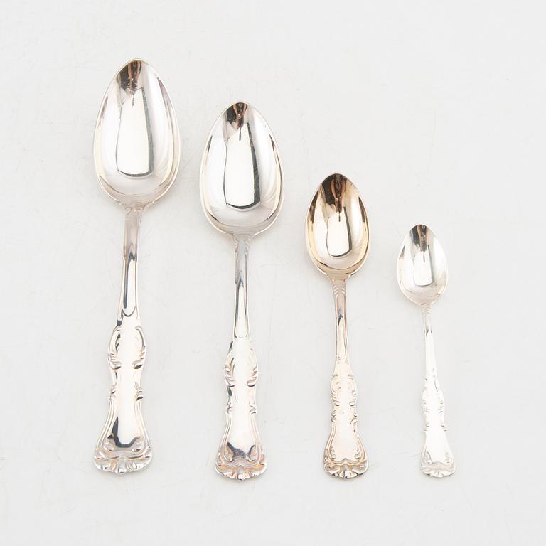 Cutlery silver 101 pieces "Prins Albert" GAB Stockholm 1979.