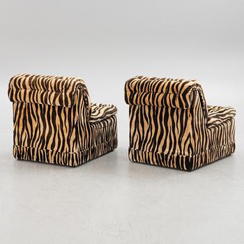 Armchairs, a pair, 1970s.