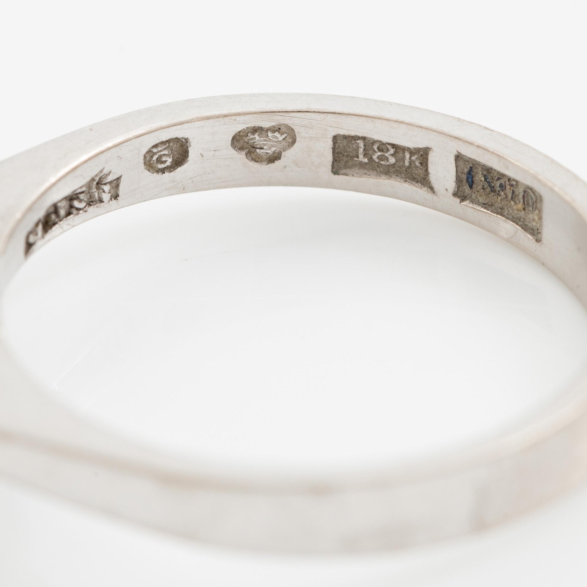 Ring, solitaire, 18K white gold with brilliant-cut diamond 1.79 ct.