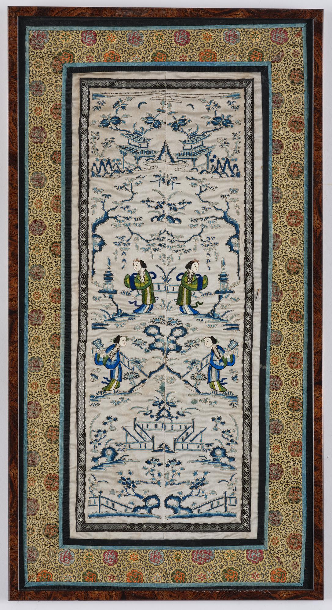 Broderi, siden. Sen Qingdynasti, omkring 1900.
