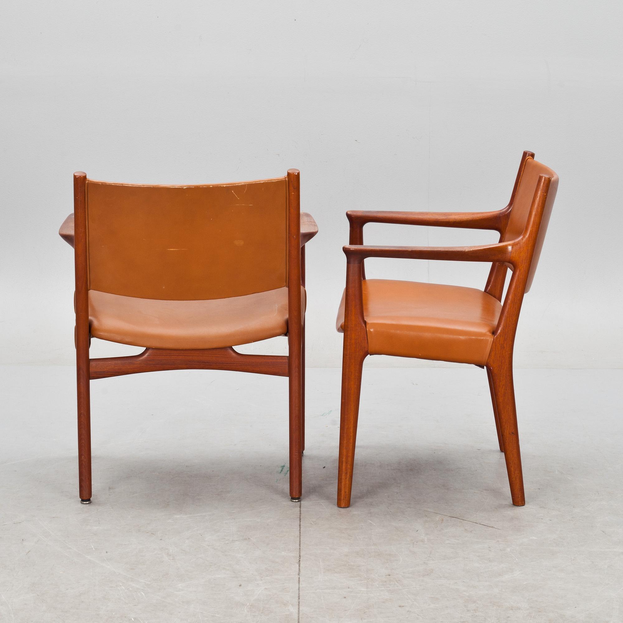KARMSTOLAR, 2 st, Hans J. Wegner, Johannes Hansen.