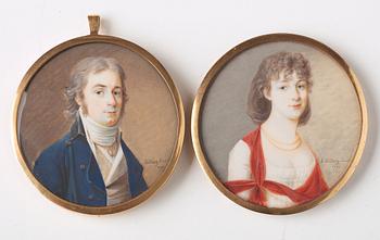Jacob Axel Gillberg, ”Thomas Anders Aspelin” (1767-1836) & hos wife ”Lovisa Aspelin” née Dybeck (1780-1854).