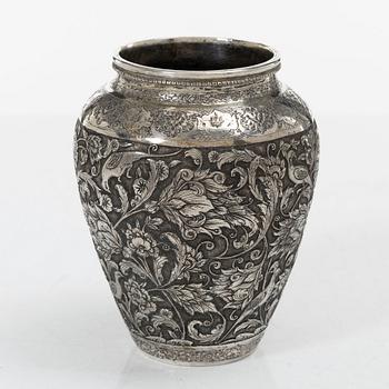 A Persian silver vase, 20th century.