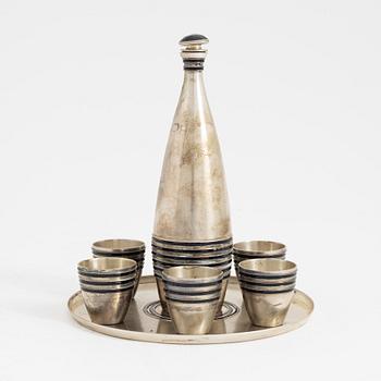 Vodkaset, silver, Leningrad, 1900-talets mitt.