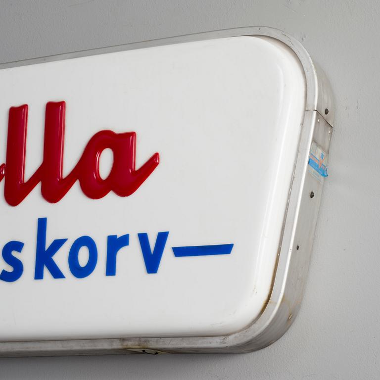 LJUSSKYLT, Nässil & Co Skyltfabrik, Stockholm, omkring 1900-talets mitt.