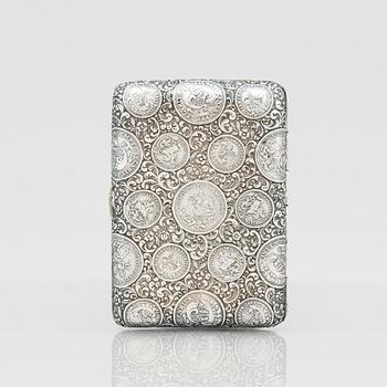 An Austria-Hungary silver cigarette case, marks of Georg Adam Scheid, Vienna 1882-1921.