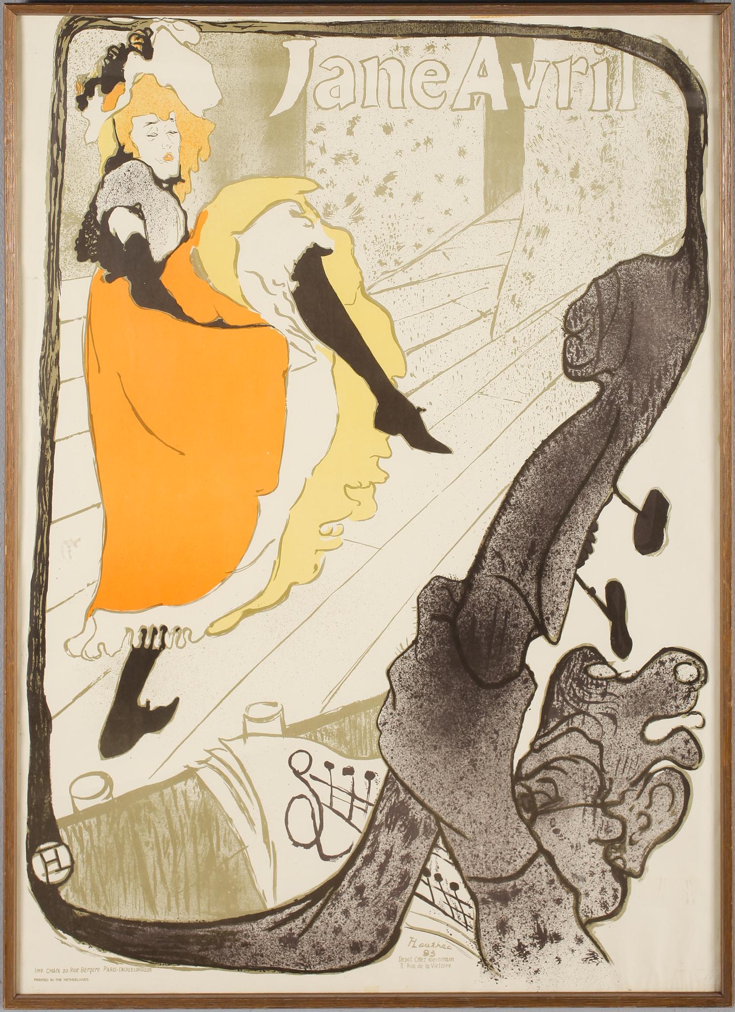 HENRI DE TOULOUSE-LAUTREC, efter, affisch, Holland, 1900-tal.