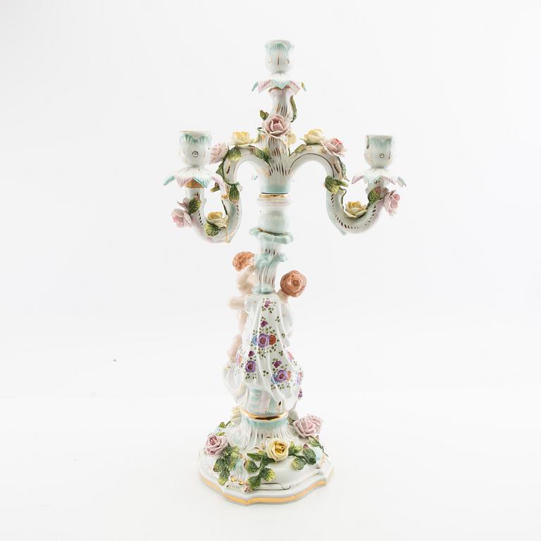 Candelabrum Rococo style Germany mid-20th century porcelain.