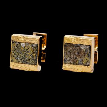 349. A pair of Lapponia guld and labradorite cufflinks.