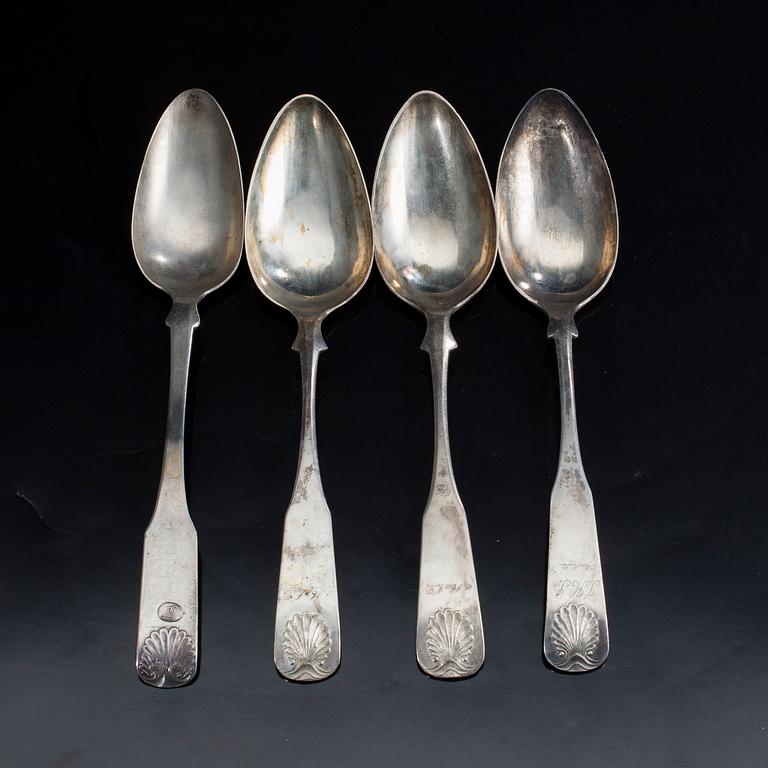 SKEDAR, 4 st, silver, Åbo/ Helsingfors 1831-1836. Vikt ca 203,9 g.