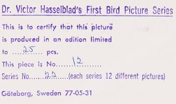 VICTOR HASSELBLAD, fotografier, 12 st, signerade, daterade och numrerade, ur serien nr 22.