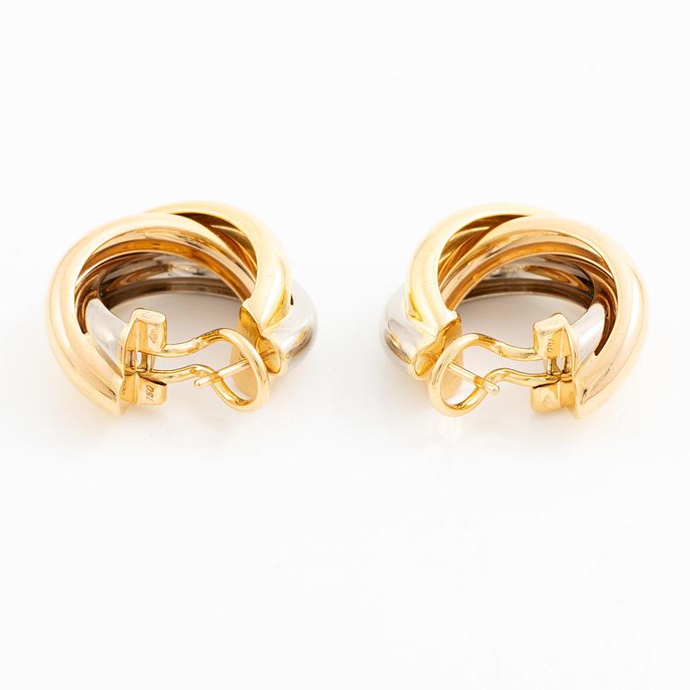Cartier ett par örhängen "Trinity" 18K guld i tre färger.