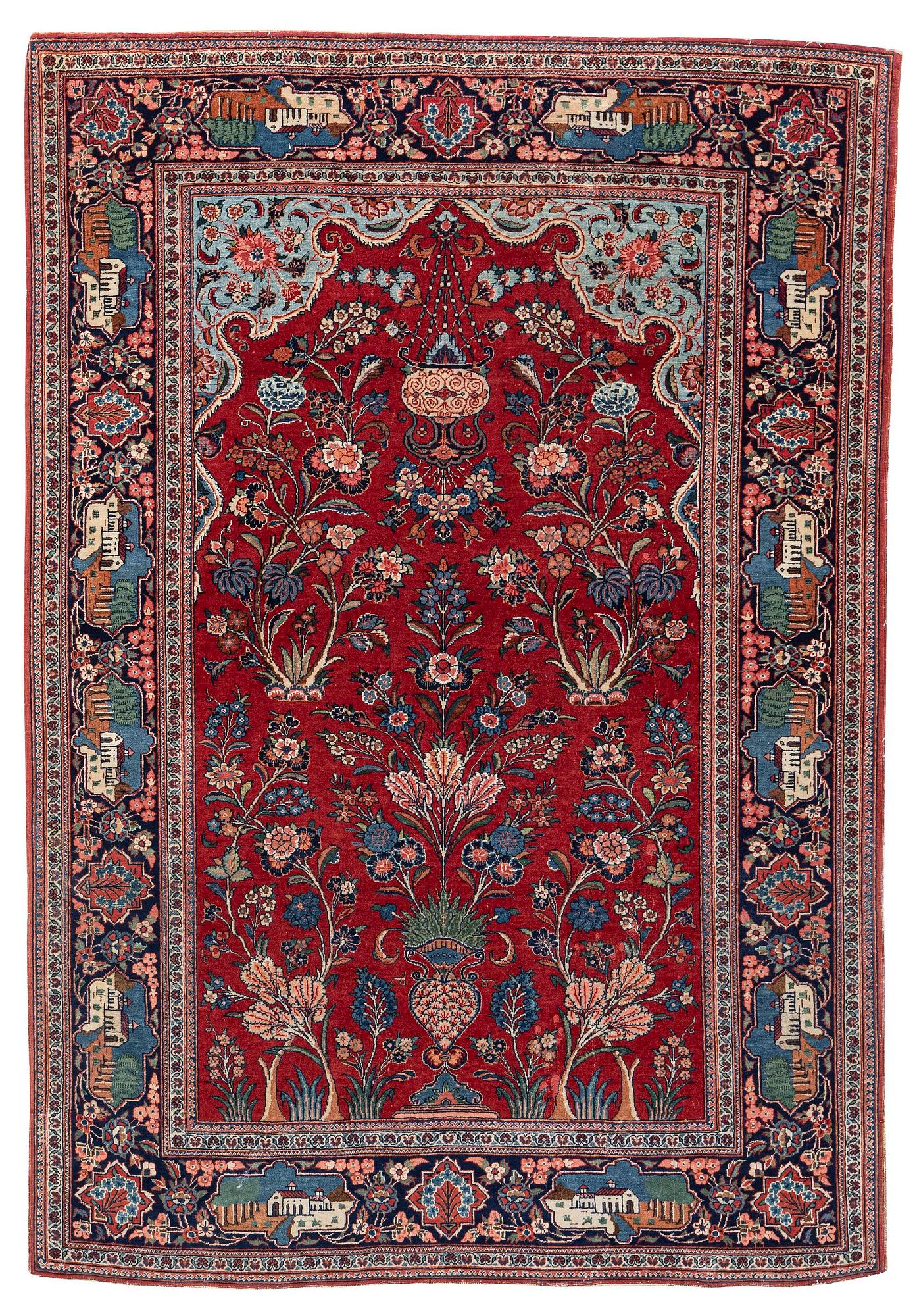 A semi-antique Kashan rug, Central Persia, c. 197 x 136 cm.