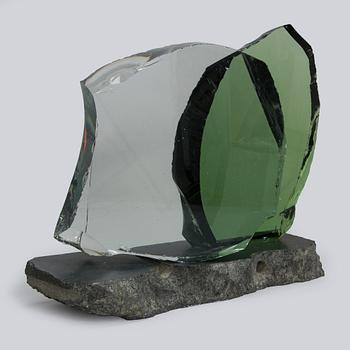Timo Sarpaneva, veistos sarjasta "Lasin aika", signeerattu Timo Sarpaneva Iittala 1987.