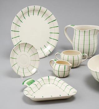 An earthenware tableware set of 62 pcs, 'Spaljé', designed by Wilhelm Kåge for Gustavsberg, around mid 20th century.
