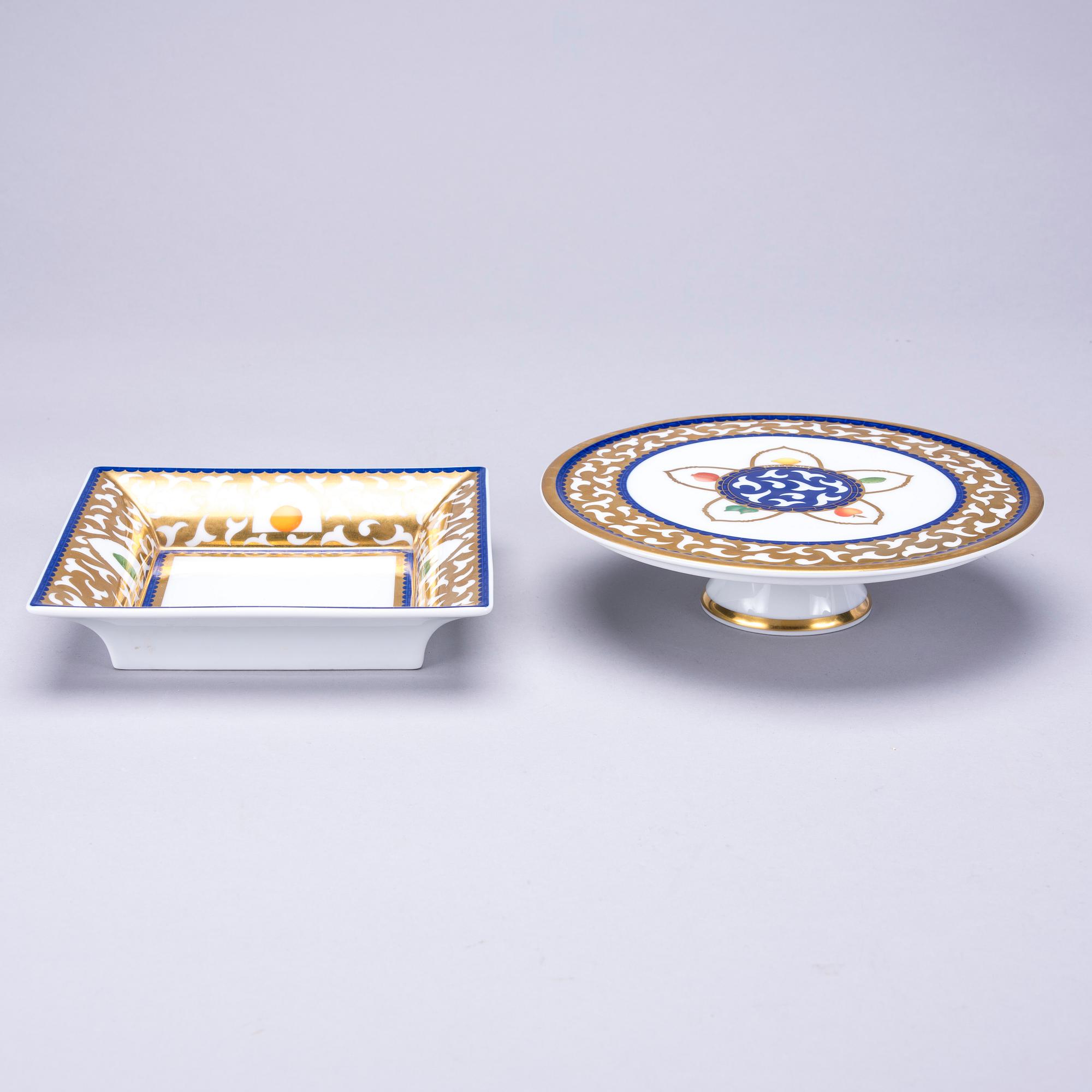 SERVISDELAR, 2 st, porslin, "Frutta Alla Finestra", Rosenthal BVLGARI.