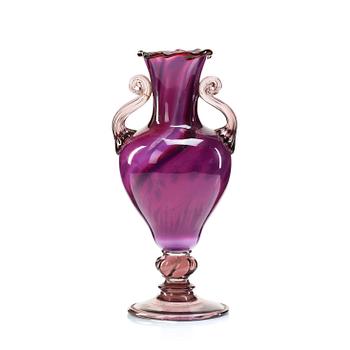 25A. Simon Gate, & Knut Bergqvist, Heinrich Wollman, a purple graal glass vase, Orrefors Sweden 1917.