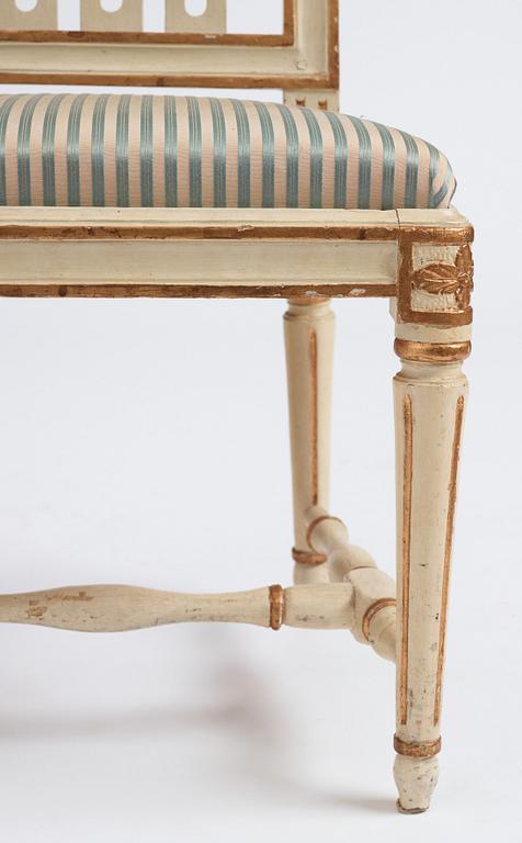 A pair of carved Gustavian chairs by J. Hammarström (master 1794-1812).