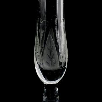 CHAMPAGNEFLÖJTAR, 8 st, glas, empire, tidigt 1800-tal.