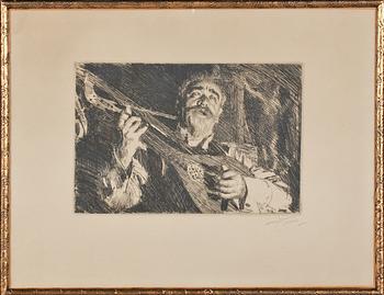 Anders Zorn · ANDERS ZORN, etsning, signerad.