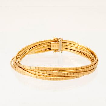 Armband flerradigt 18K guld, Unoaerre Italien.