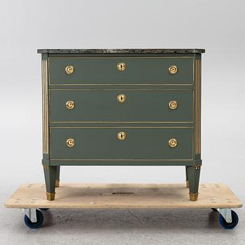 A Gustavian style chest of drawers, first half of the 20th century.