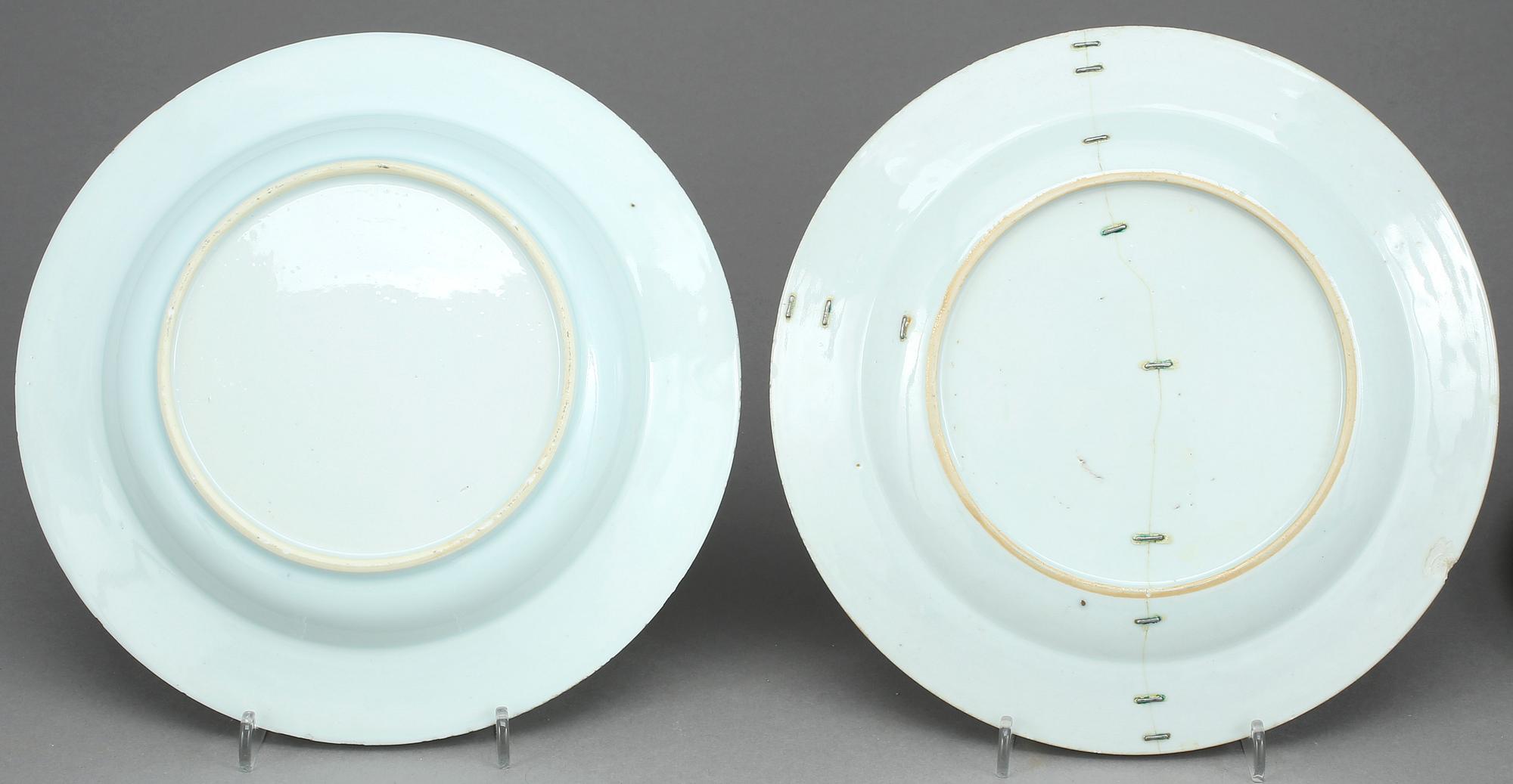 TALLRIKAR, 7 st, kompaniporslin, Kina, Qianlong 1736-95.