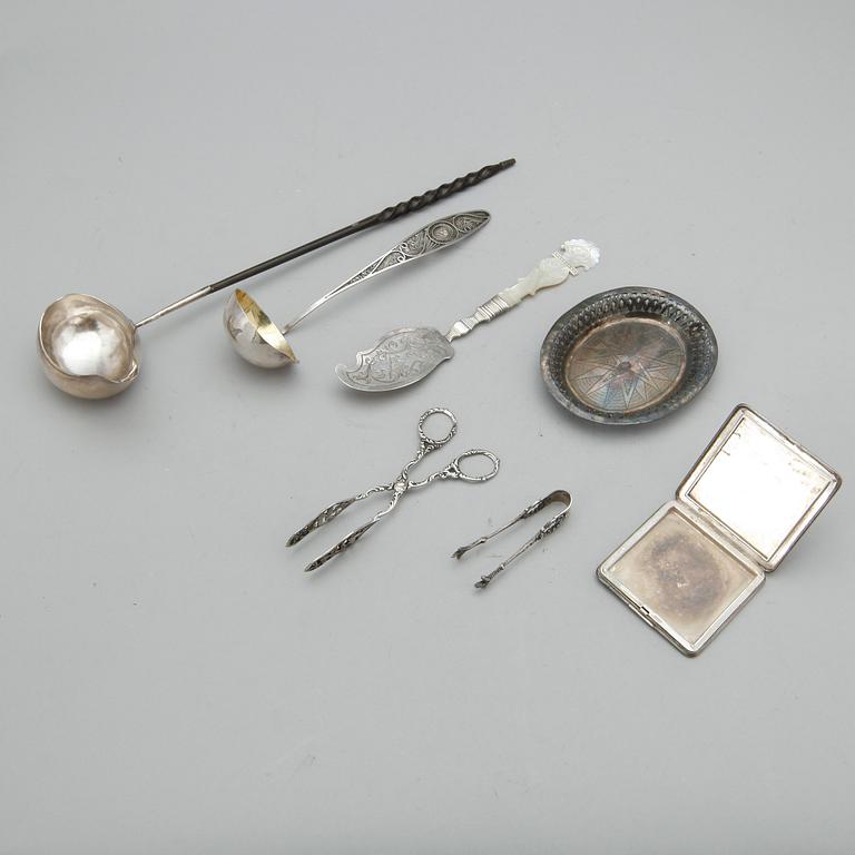 PARTI SILVER, 7 delar, total vikt ca 290 g.