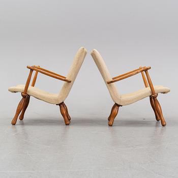 A pair of 1940's Swedish Modern easy chairs.