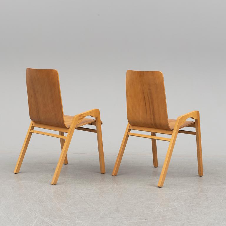 a set of six chairs by Axel Larsson, mid 20th century.