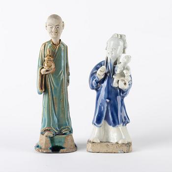 Two Chinese porcelain figures, late Qingdynasty and 18th Century.