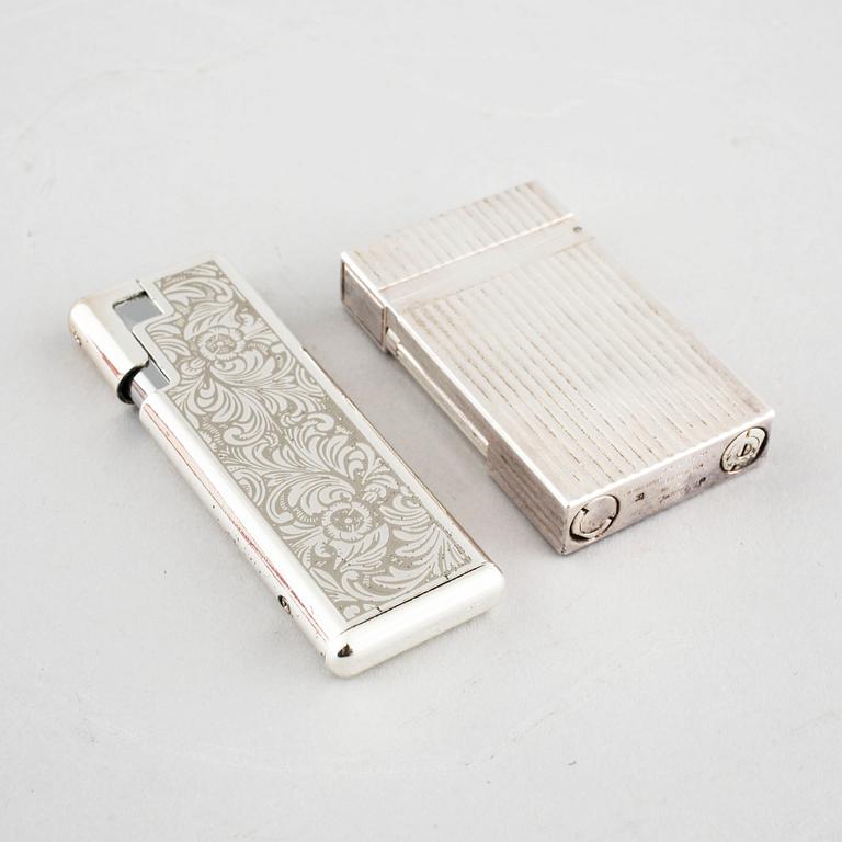 Two lighters by Dupont de Paris and Diplomat, second half of the 20th century.