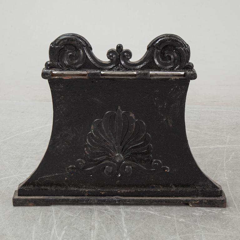 Folke Bensow, a set of 'Parkbänk No 1' cast iron gables, Näfveqvarns Bruk.