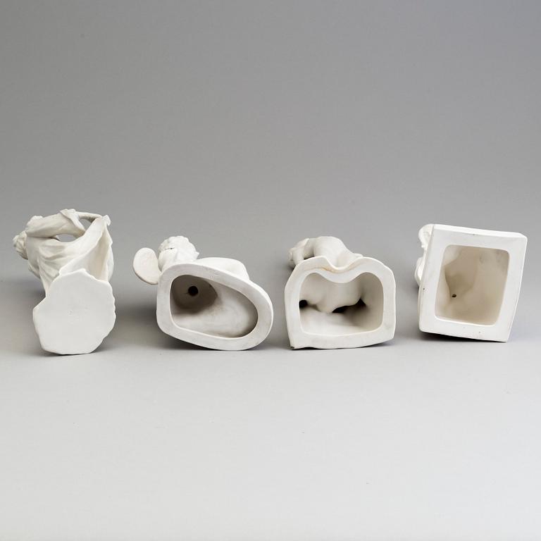 FOUR PARIAN FIGURES, Gustafsberg, ca 1900.