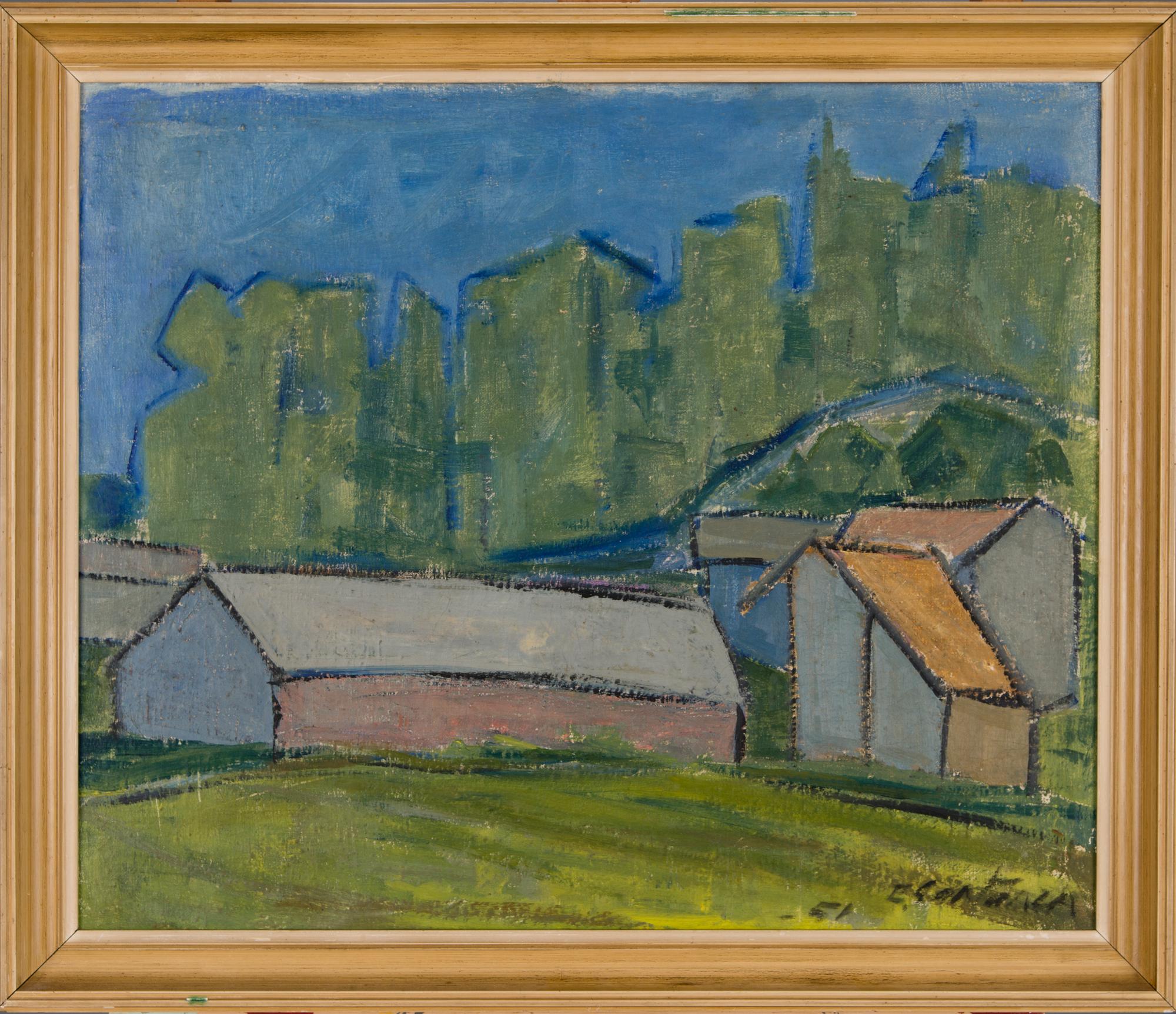 ERKKI SANTANEN, öljy kankaalle, signeerattu ja päivätty -51.