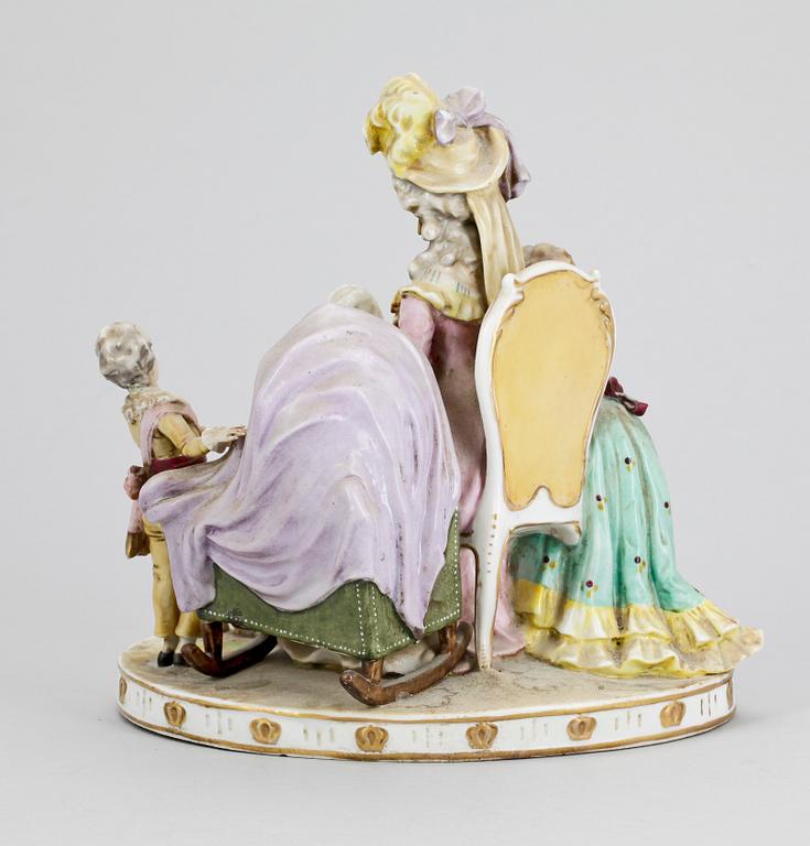 FIGURIN, porslin, rokokostil, 1900-tal.