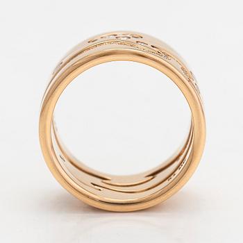 Georg Jensen, an 18K rosegold 3-piece 'Fusion' ring, with diamonds tot. approx 0.34 ct.