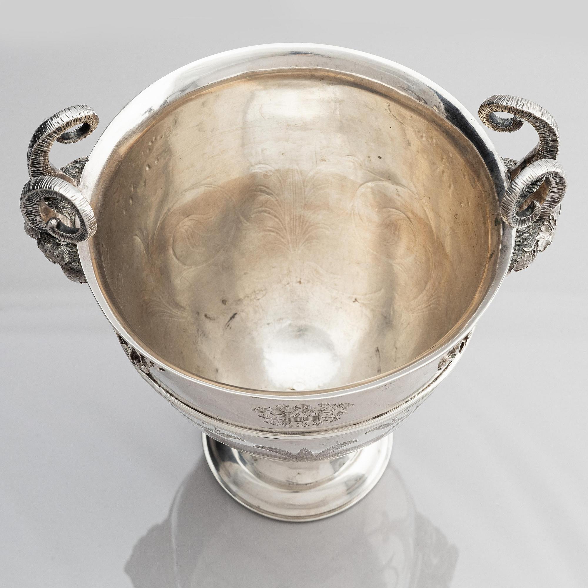 A pair of Swedish 18th century silver wine coolers, marks of Pehr Zethelius, Stockholm 1793.