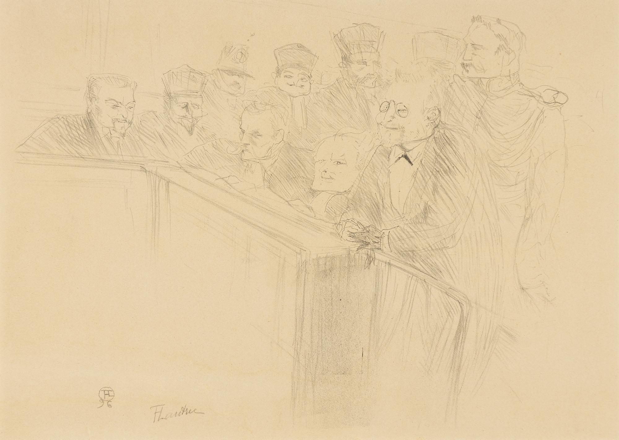 Henri de Toulouse-Lautrec, "Procés Arton (premiere planche)".