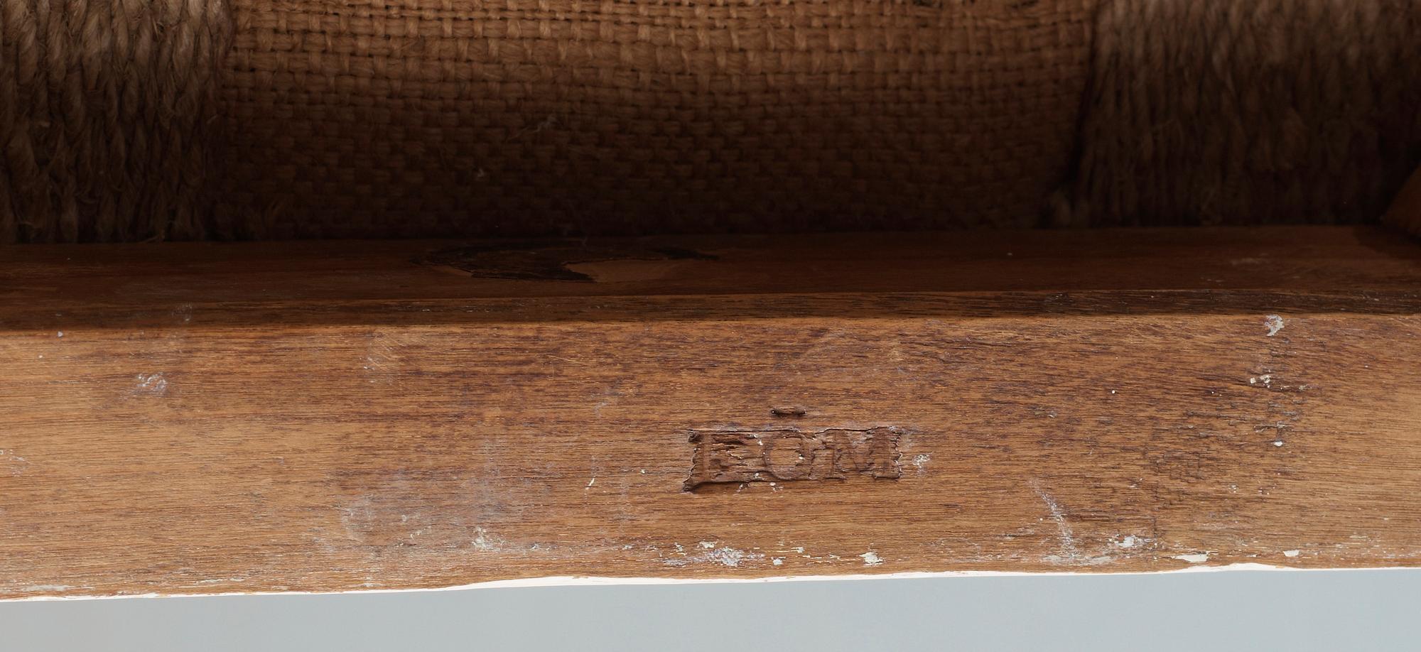 TABURETTER, ett par, sengustavianska, märkta EÖM, Erik Öhrmark, verksam 1777-1813 i Stockholm.