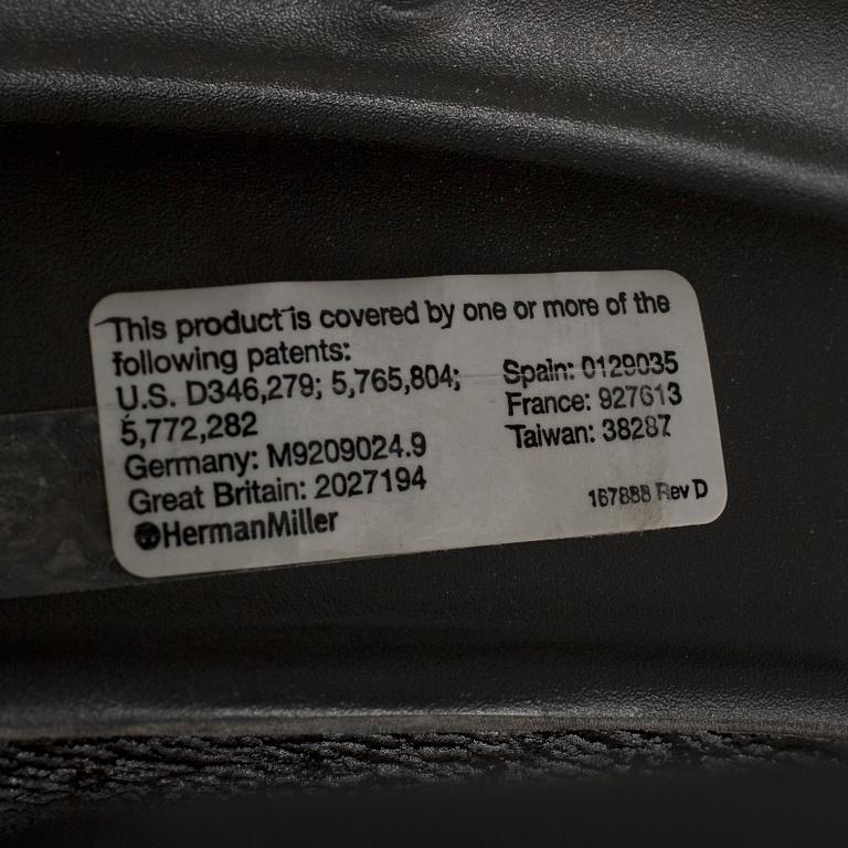 A 'Aeron' office chair by Herman Miller.