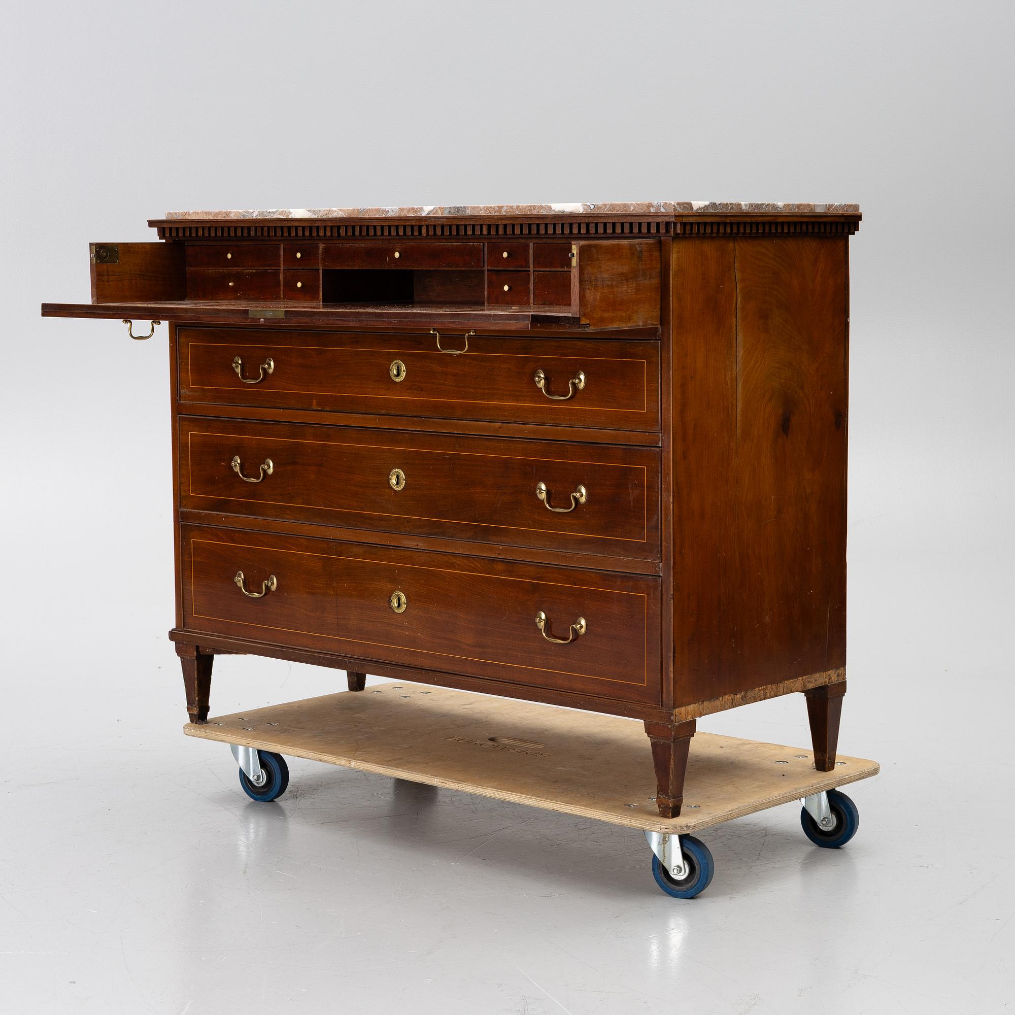 Writing desk, Late Gustavian Stockholm work by Isac Löfgren (master 1804–1816),
