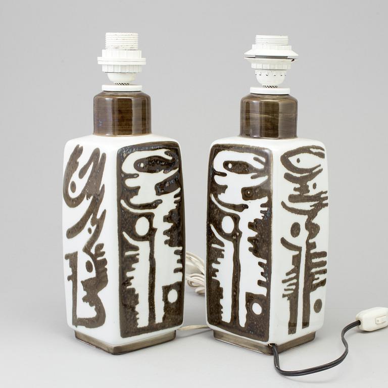 CARL-HARRY STÅLHANE, bordslampor, ett par, keramik, "Orient", Rörstrand.