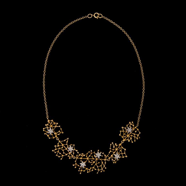 NECKLACE, "Tähtitaivas", 8/8 cut diamonds, 14K gold. Kultakeskus 1974.