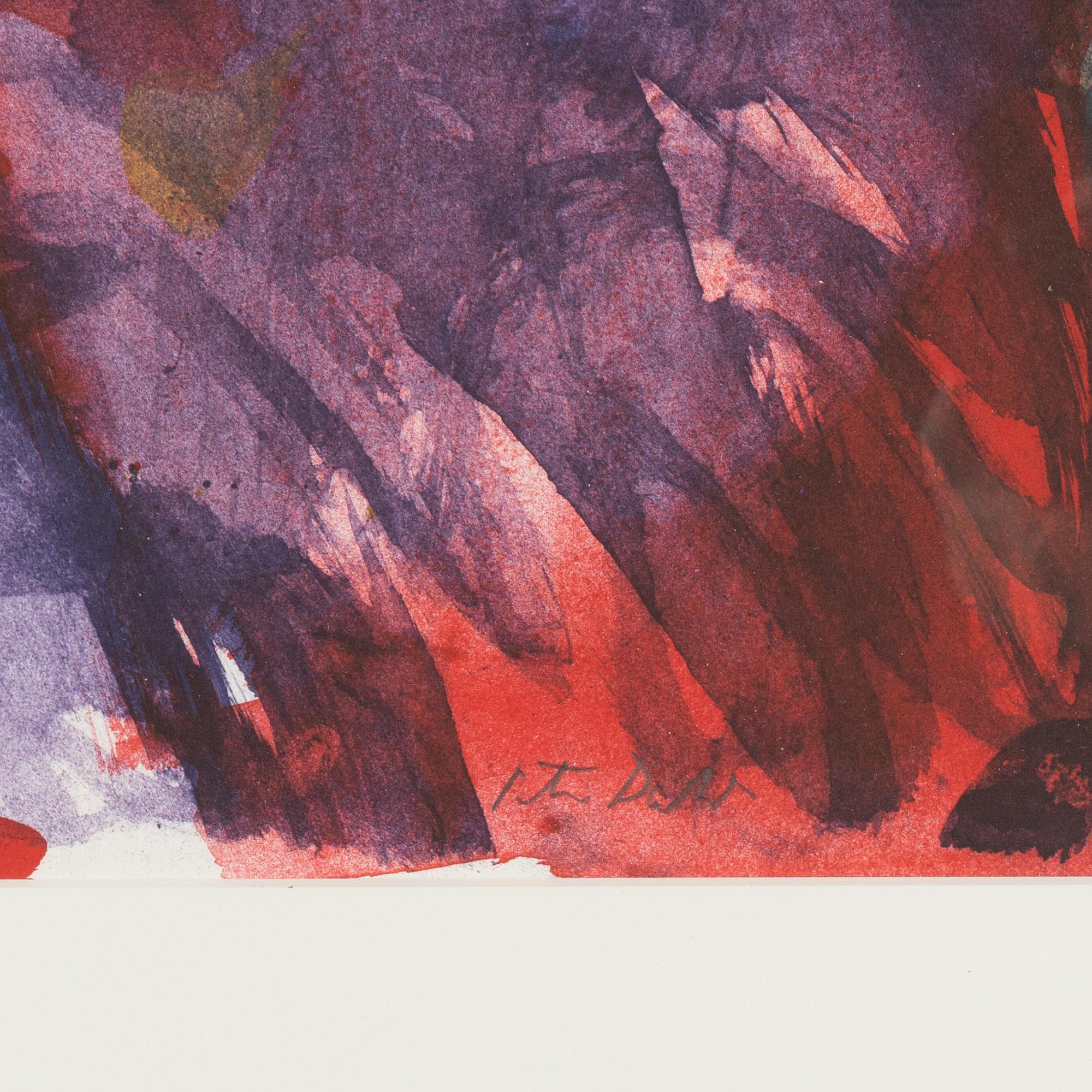 Peter Dahl, färglitografi, signerad PT.