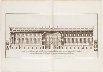 SÉBASTIEN LE CLERC, efter Niccodemus Tessin d.y. 1695, kopparstick, 1700-tal.